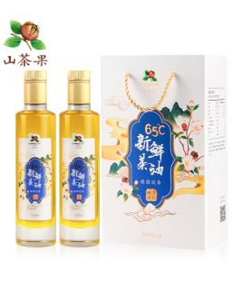 山茶果 65度新鲜茶油冷榨油茶籽油 一级压榨山茶油258ml*2礼盒装